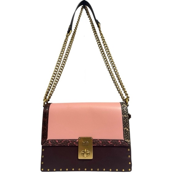 Coach X Jennifer Lopez JLo Hutton Shoulder Bag Colorblock Snakeskin Detail C0805 - Picture 3 of 11